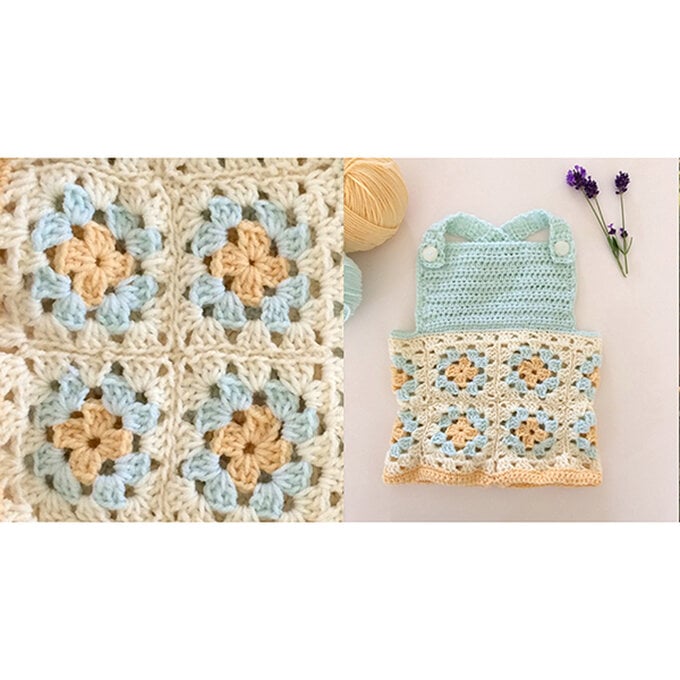 How to Crochet a Granny Square Romper image number 1