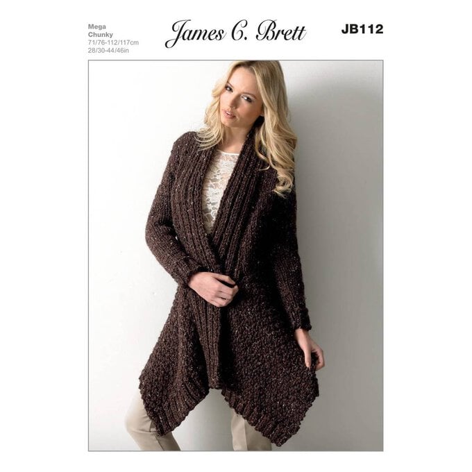 James C Brett Rustic Mega Chunky Ladies’ Cardigan Pattern JB112 image number 1