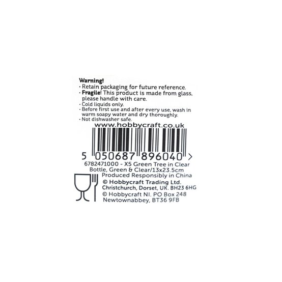 Green Tree in a Clear Bottle 24cm image number 6