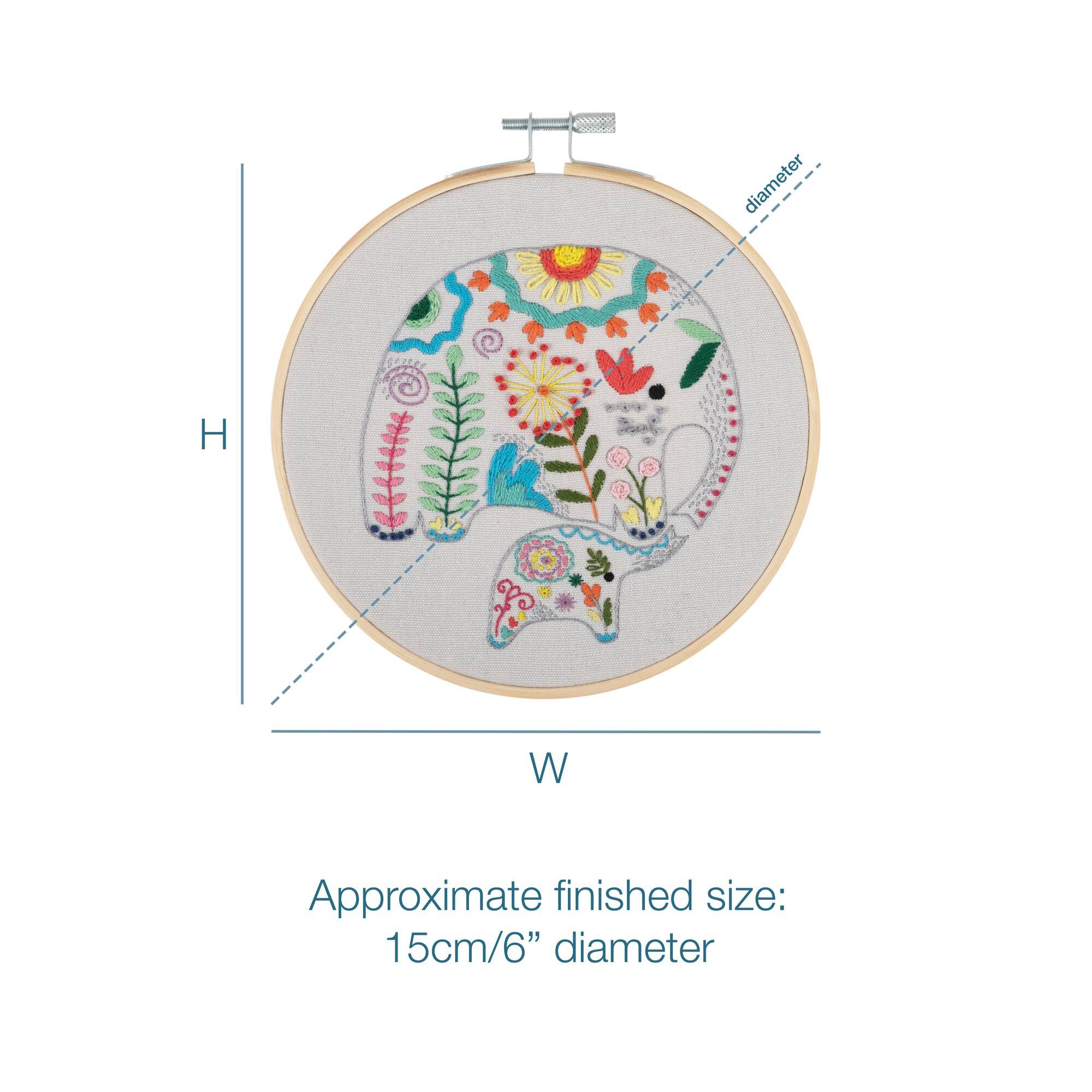 Trimits Elephants Embroidery Hoop Kit Hobbycraft