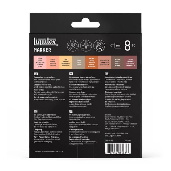 Liquitex Portrait Markers 2mm 8 Pack image number 5