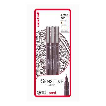 Uni-ball PIN Sensitive Sepia Fineliners 3 Pack