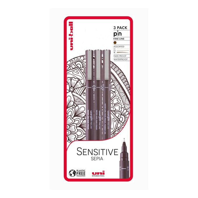 Uni-ball PIN Sensitive Sepia Fineliners 3 Pack image number 1