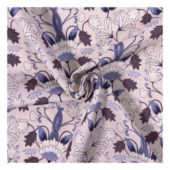 WI Garden Delight Large Flower Chain Cotton Fabric by the Metre