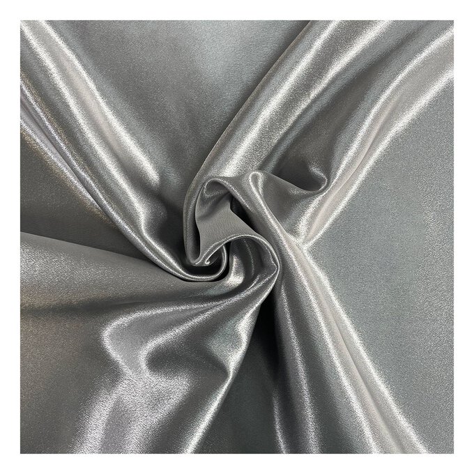 Silver Crepe Satin Fabric by the Metre image number 1