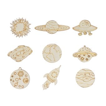 Decorate Your Own Space Wooden Shapes 9 Pack  image number 3
