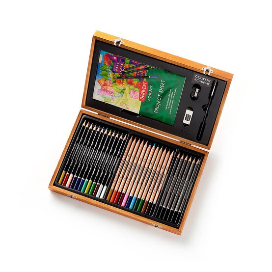 Derwent Academy Art Pencils Wooden Box Set image number 1