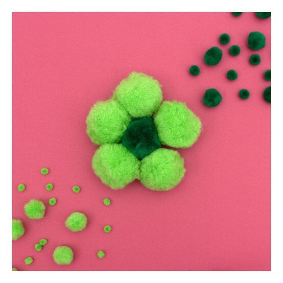 Bright Green Pom Poms 60 Pack  image number 2