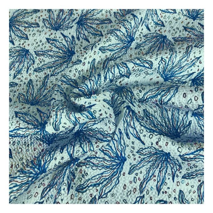 Blue Coral Crinkle Fabric by the Metre image number 1
