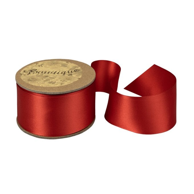Red Double-Faced Satin Ribbon 36mm x 5m image number 1