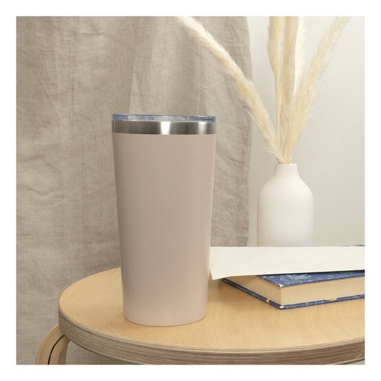 Beige Metal Coffee Cup image number 2