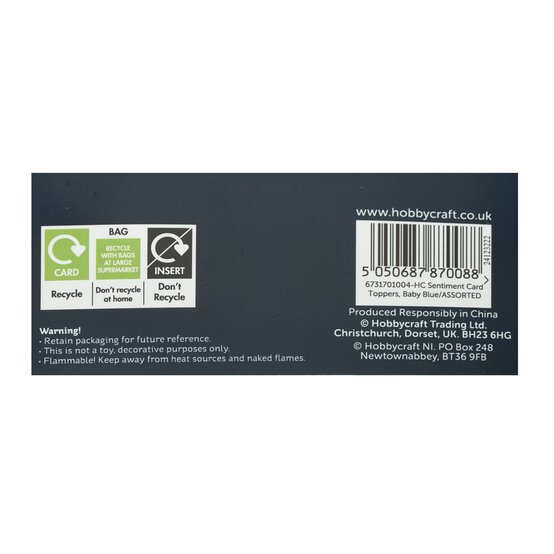 Baby Blue Card Toppers 8 Pack image number 5