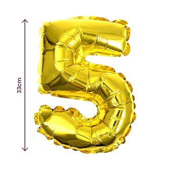 Gold Foil Number 5 Balloon