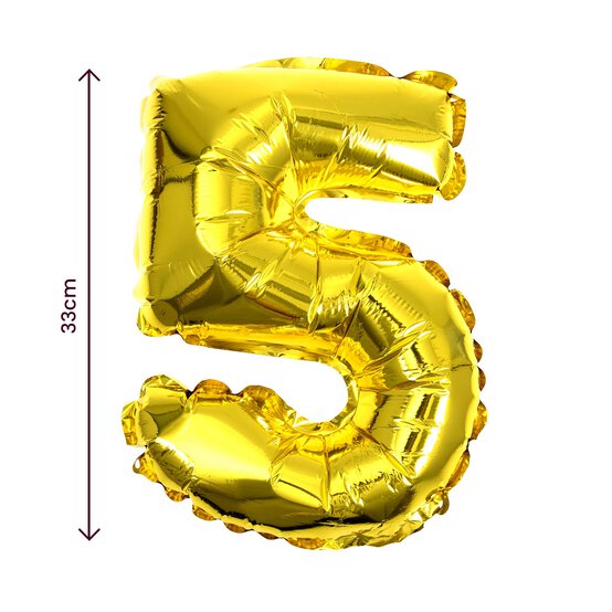 Gold Foil Number 5 Balloon image number 2