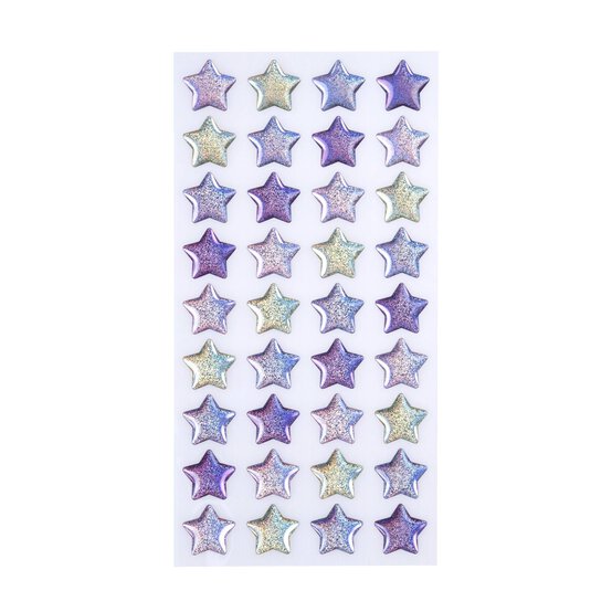 Lilac Star Epoxy Stickers 36 Pack image number 1