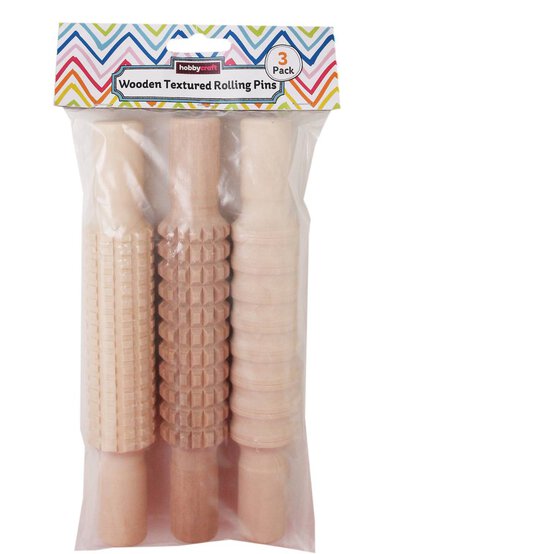 Wooden Textured Rolling Pins 3 Pack image number 3
