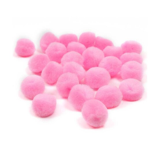 Pink Pom Poms 2cm 25 Pack image number 1