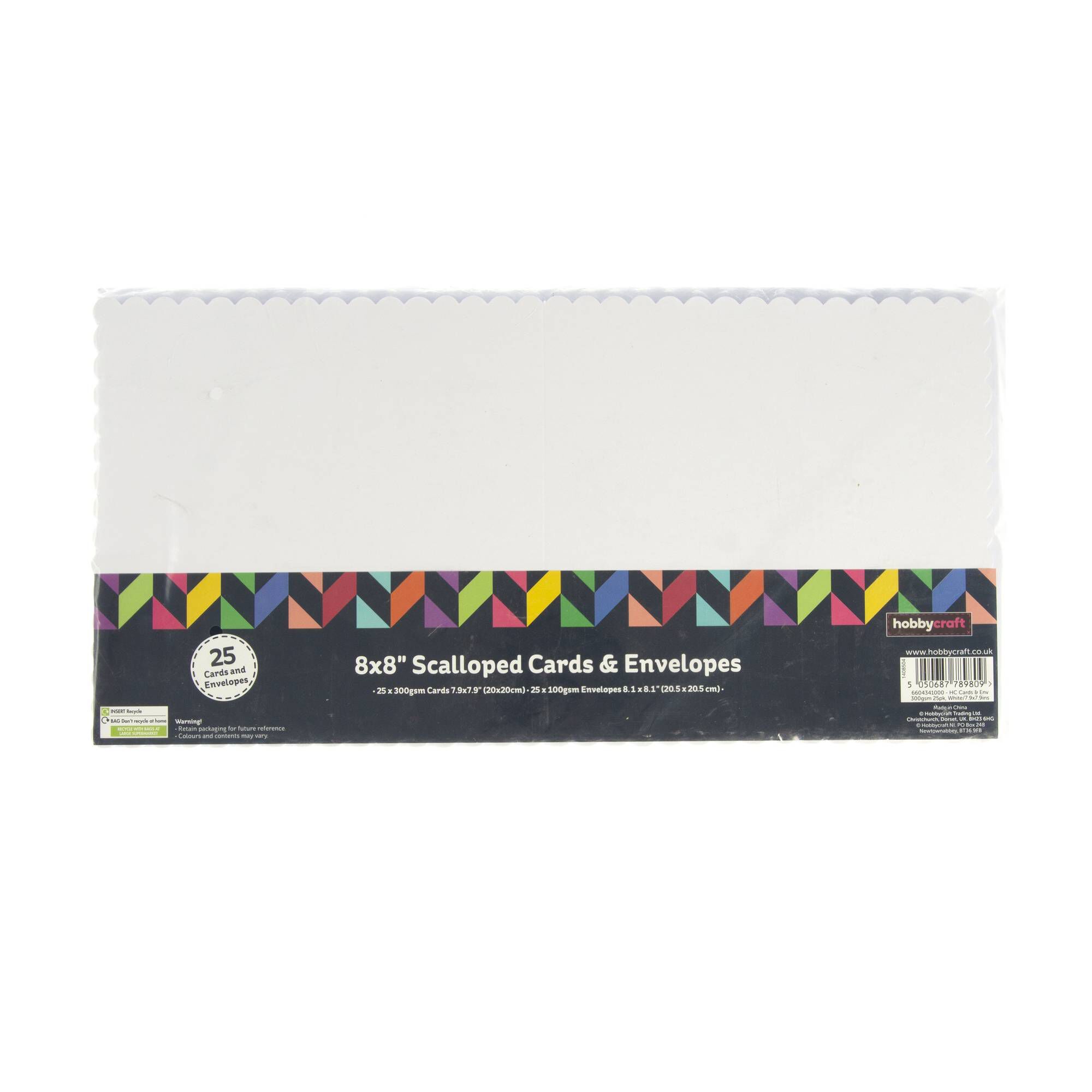 White Scalloped Cards 8 x 8 Inches 25 Pack | Hobbycraft