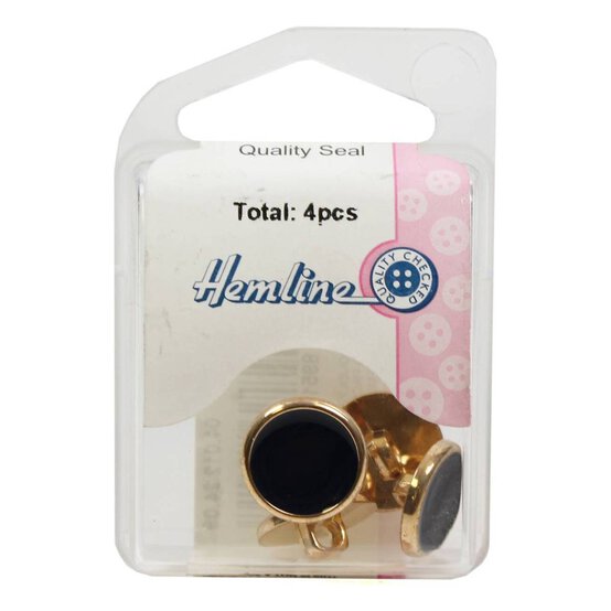 Hemline Navy Basic Button 4 Pack image number 2