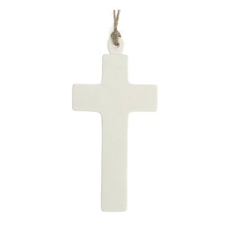 Hanging Plaster Cross Decoration 12cm