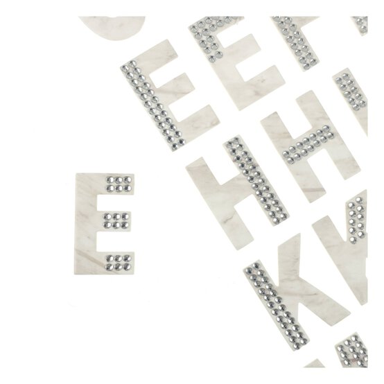 Silver Marble Gem Chipboard Alphabet Stickers image number 3