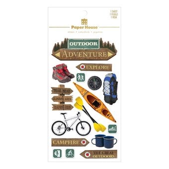 Paper House Outdoor Adventure 3D Stickers 15 Pieces