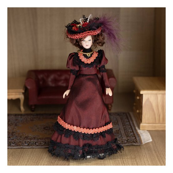 Porcelain Victorian Lady Doll 16cm  image number 2