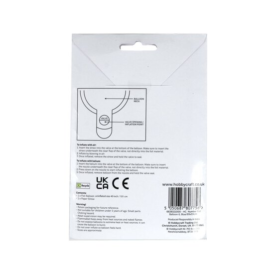 Extra Large Blue Foil Number 6 Balloon image number 4