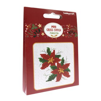 Poinsettia Mini Cross Stitch Kit