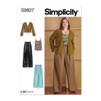 Simplicity Women's Trousers and Tops  Sewing Pattern S9827 (W3 30W-38W)
