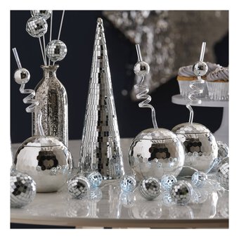 Silver Mirror Ball Drinking Jar 500ml 