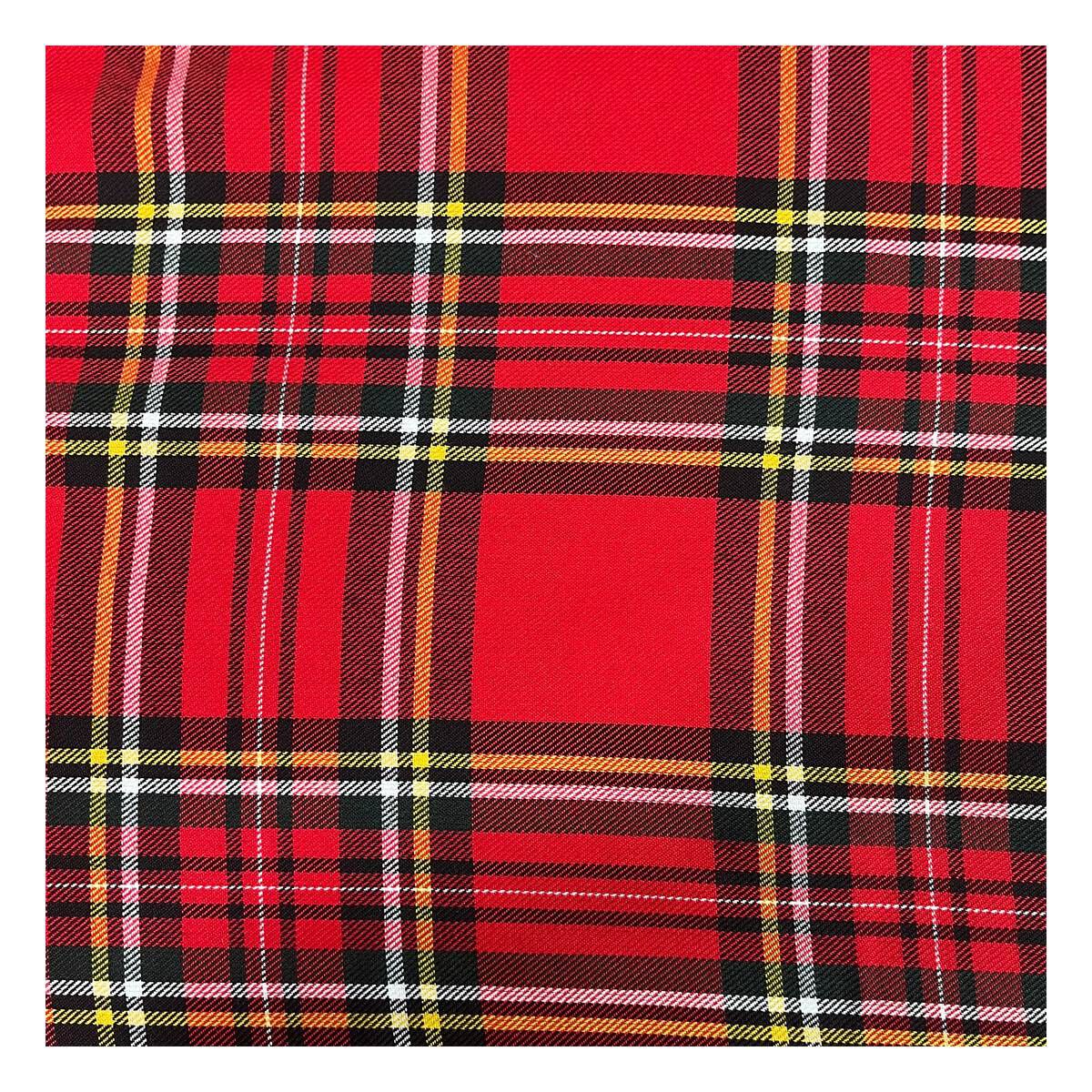 Red and Yellow Poly Viscose Tartan Fabric by the Metre Hobbycraft