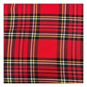 Red and Yellow Poly Viscose Tartan Fabric by the Metre image number 2
