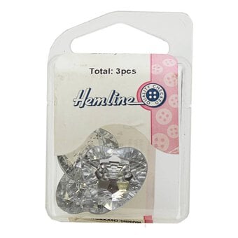 Hemline Clear Novelty Crystal Button 3 Pack