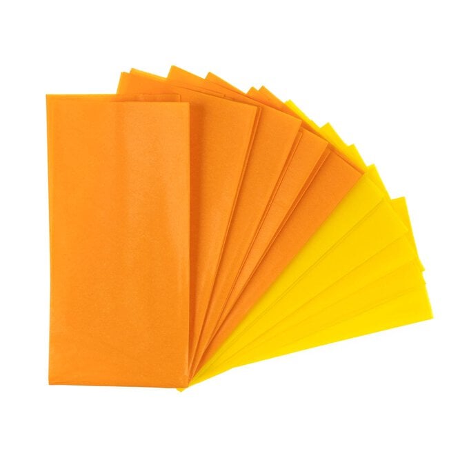 Orange and Yellow Tissue Paper 65cm x 50cm 10 Pack  image number 1