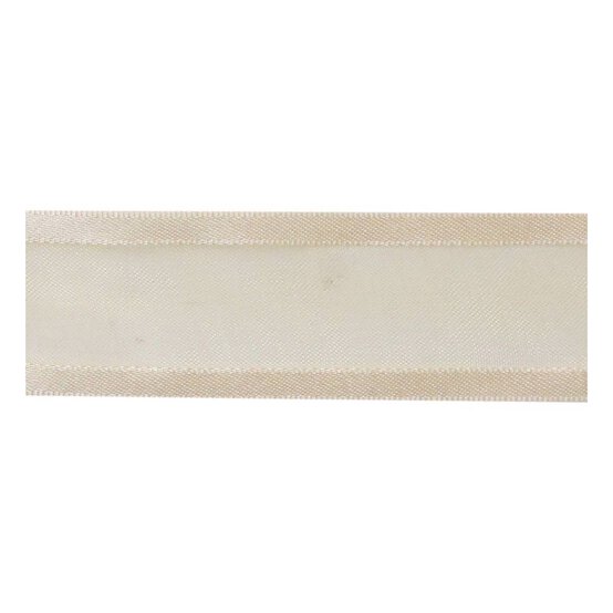 Ivory Organza Satin-Edged Ribbon 25mm x 4m image number 2