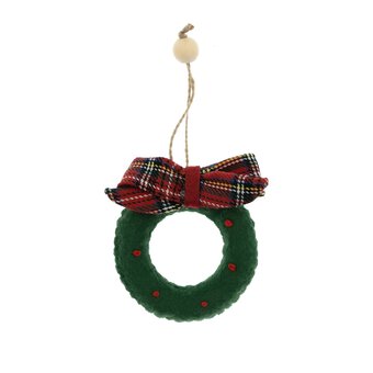 Hanging Felt Mini Wreath Decoration 9.5cm