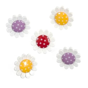 Trimits Polka Dot Daisy Craft Buttons 5 Pieces