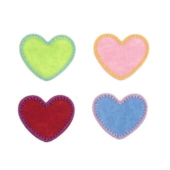 Trimits Colourful Heart Iron-On Patches 4 Pack