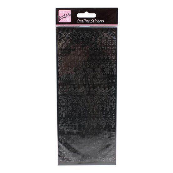 Anita's Black Alphabet Outline Stickers image number 1