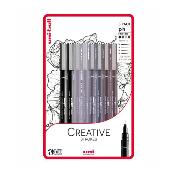 Uni-ball PIN Creative Strokes Fineliners 8 Pack image number 2