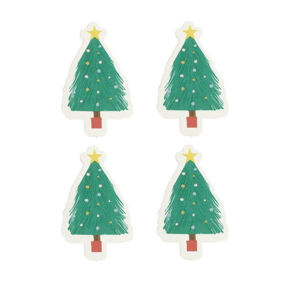 Tree with Star Wooden Toppers 4 Pack image number 1