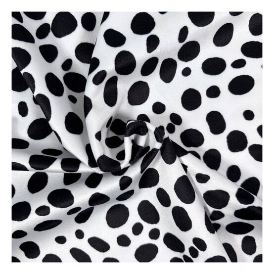 Dalmatian Animal Velour Fabric by the Metre image number 1