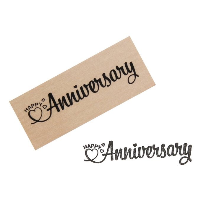 Anniversary Wooden Stamp 2.5cm x 6.3cm image number 1