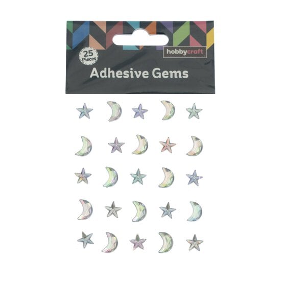 Moon and Star Adhesive Gems 25 Pack image number 4
