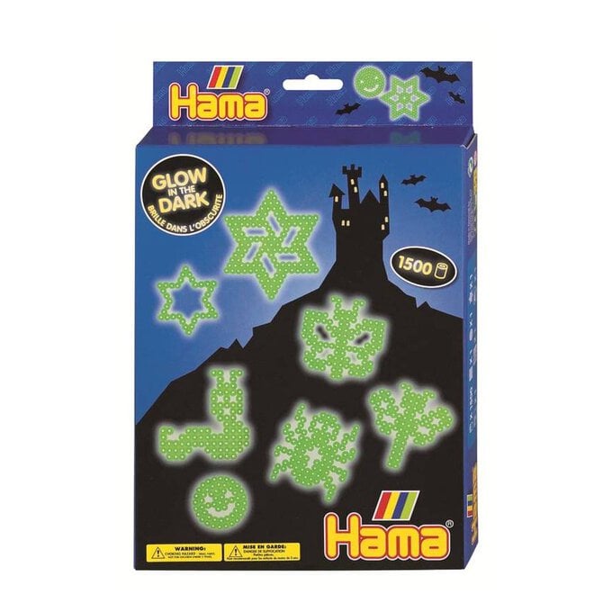 Hama Beads Glow in the Dark Gift Set 1500 Pieces image number 1