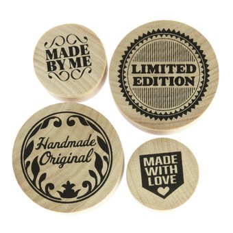 Handmade Wooden Stamp Set 4 Pieces