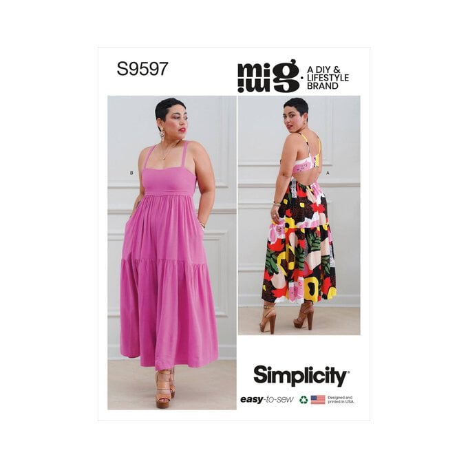 Simplicity Dress and Jumpsuit Sewing Pattern S9597 (16-24) image number 1