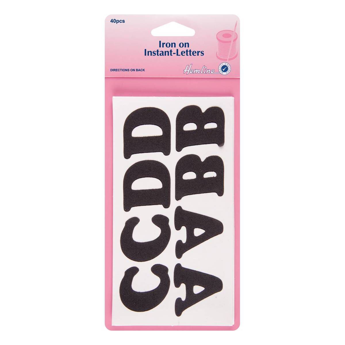 Hemline Black Iron On Instant Letters 40 Pack | Hobbycraft