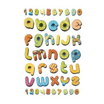 Retro Alphabet Puffy Stickers 